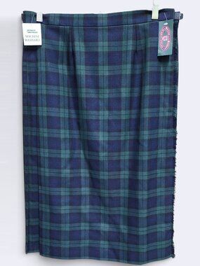 NEW Women's Poly Blend Scottish Murray Brothers Kilt Blue & Green Block Size 16